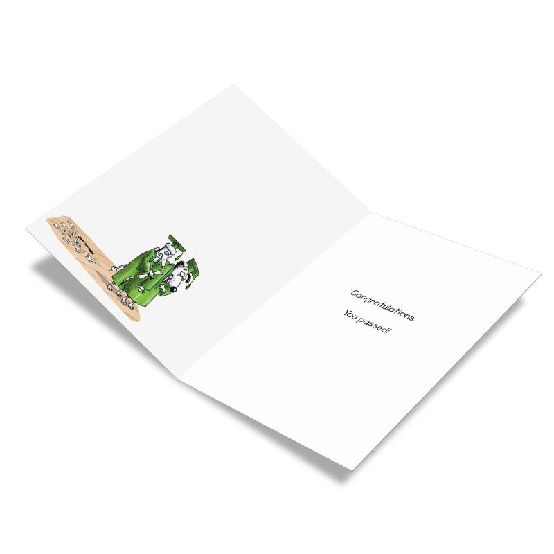 NobleWorks - 1 Funny Happy Graduation Card - Cartoon Humor for Grad, Congrats Graduate Notecard with Envelope - Dog Graduation 3943 - Image 2
